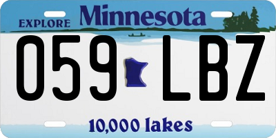 MN license plate 059LBZ