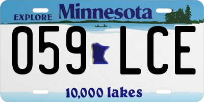 MN license plate 059LCE