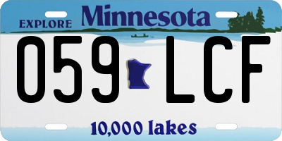 MN license plate 059LCF