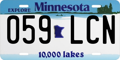 MN license plate 059LCN