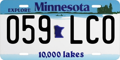 MN license plate 059LCO