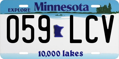 MN license plate 059LCV