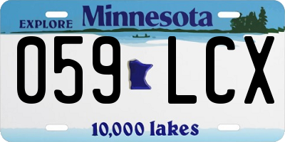 MN license plate 059LCX