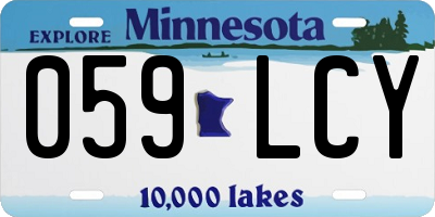 MN license plate 059LCY