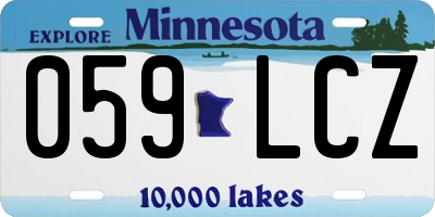 MN license plate 059LCZ