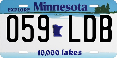 MN license plate 059LDB