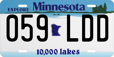 MN license plate 059LDD