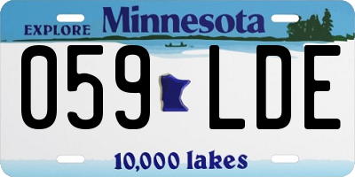 MN license plate 059LDE