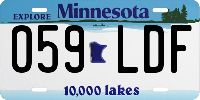 MN license plate 059LDF
