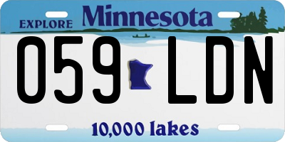 MN license plate 059LDN