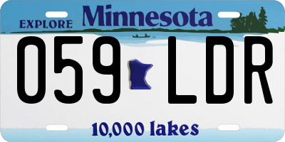 MN license plate 059LDR