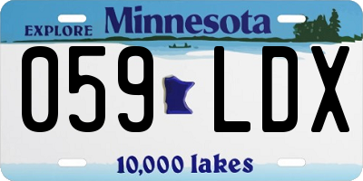 MN license plate 059LDX