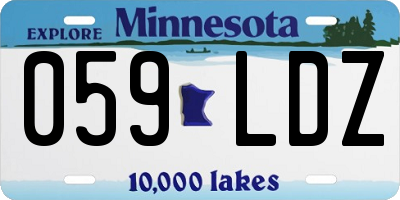 MN license plate 059LDZ