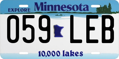 MN license plate 059LEB