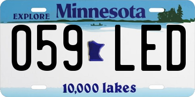 MN license plate 059LED