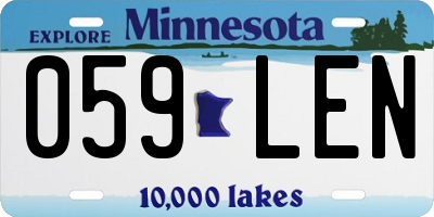 MN license plate 059LEN