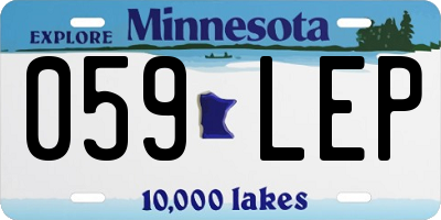 MN license plate 059LEP