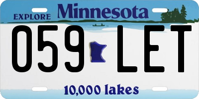 MN license plate 059LET
