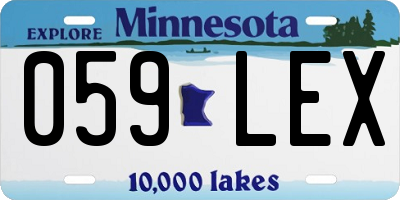 MN license plate 059LEX