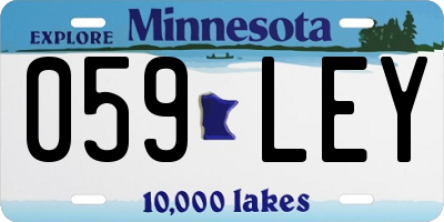 MN license plate 059LEY