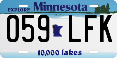 MN license plate 059LFK