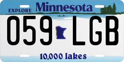 MN license plate 059LGB