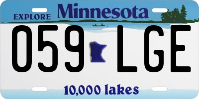 MN license plate 059LGE