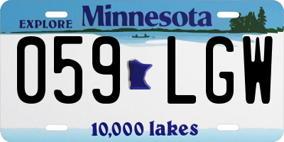 MN license plate 059LGW