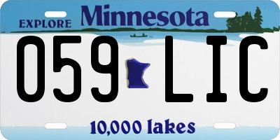 MN license plate 059LIC