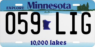 MN license plate 059LIG