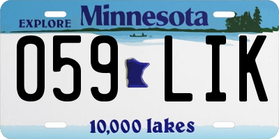 MN license plate 059LIK