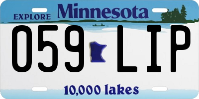 MN license plate 059LIP