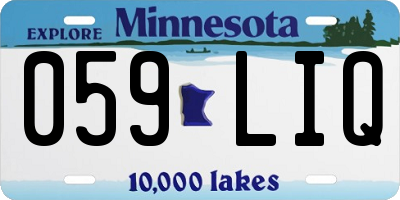 MN license plate 059LIQ