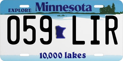 MN license plate 059LIR