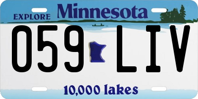MN license plate 059LIV
