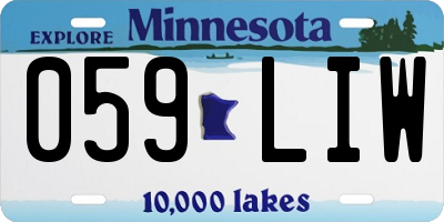 MN license plate 059LIW