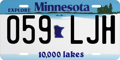 MN license plate 059LJH