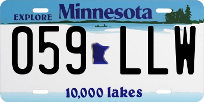 MN license plate 059LLW