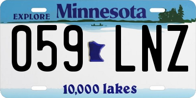 MN license plate 059LNZ