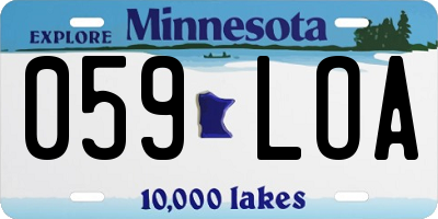 MN license plate 059LOA