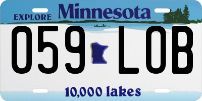 MN license plate 059LOB