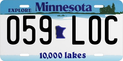 MN license plate 059LOC
