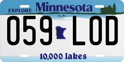 MN license plate 059LOD