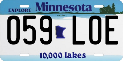 MN license plate 059LOE