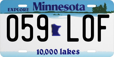 MN license plate 059LOF