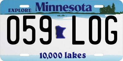MN license plate 059LOG