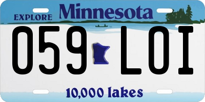 MN license plate 059LOI