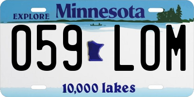 MN license plate 059LOM