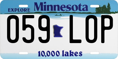 MN license plate 059LOP