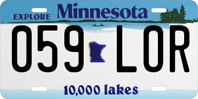 MN license plate 059LOR